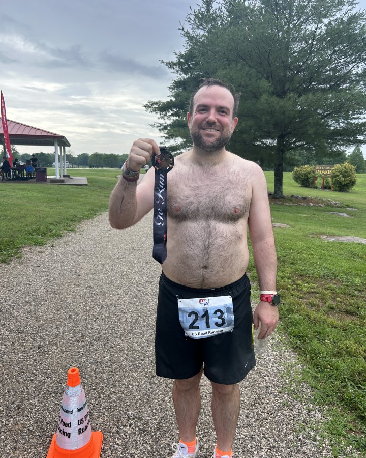 Nathan Dick at Medal Madness 5K, 10K, & 13.1M at Bowling Green, KY (22) - 05/30/2026 after earning 2nd MALE Overall