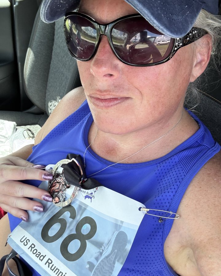 Malinda Sain at Medal Madness 5K, & 10K at Panama City, FL (25) - 06/20/2026 after earning 1st FEMALE Overall