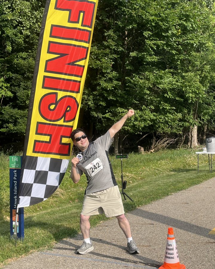 Benjamin Thompson at Eagle 5K, 10K, & 13.1M at Lansing, MI (30) - 07/25/2026 after earning 1st MALE Overall
