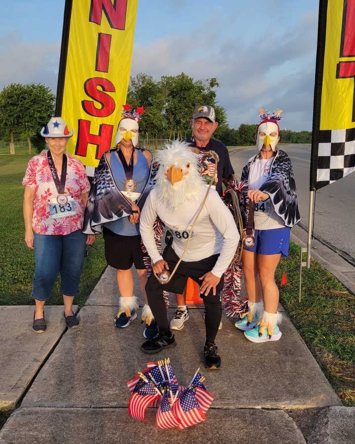 Reba Swonke at Eagle 5K, 10K & 13.1M at Pflugerville, TX (30) - 07/25/2026 after earning Best Costume