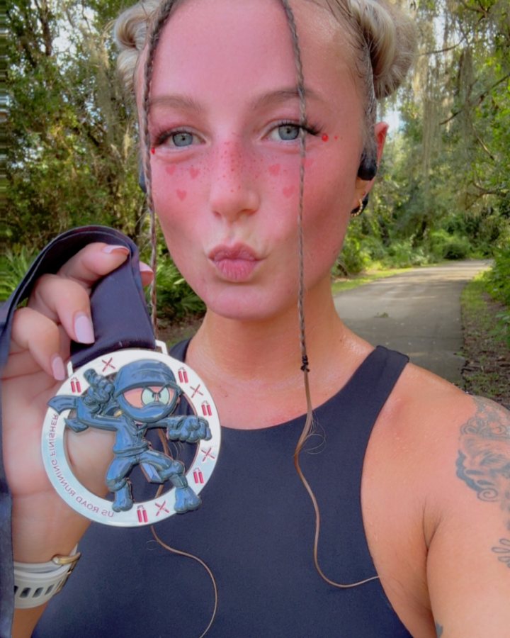Mackenzie Rickard at Ninja 5K, 10K, & 13.1M at Deland, FL (32) - 08/08/2026 after earning 2nd FEMALE Overall