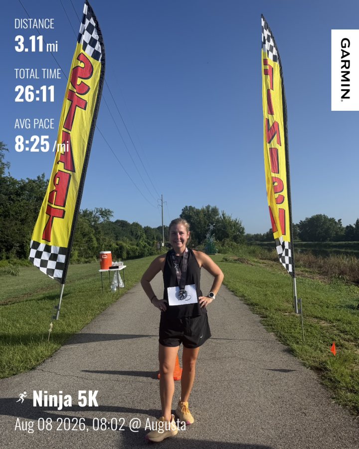 Katie Tate at Ninja 5K, 10K & 13.1M at Augusta, GA (32) - 08/08/2026 after earning 3rd FEMALE Overall