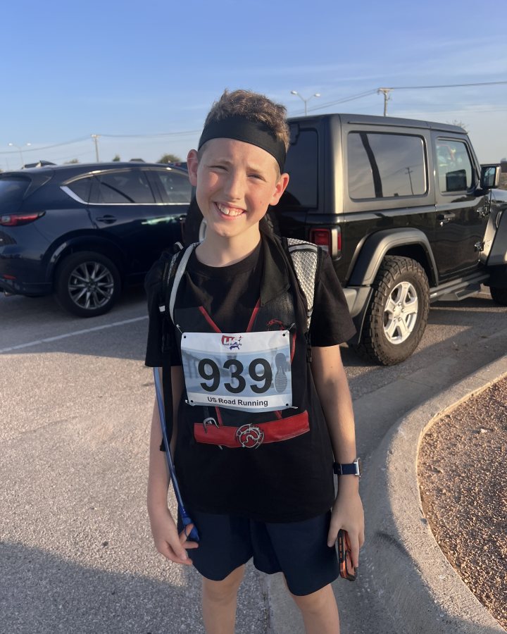 Zeke mccollum at Ninja 5K, 10K, & 13.1M at Temple, TX (34) - 08/22/2026 after earning Best Costume