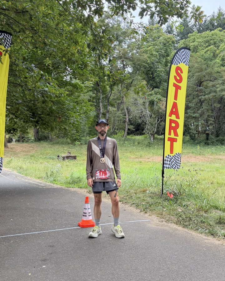 Tyler Hartman at Ninja 5K, 10K, & 13.1M at Camas, WA (34) - 08/22/2026 after earning 1st MALE Overall