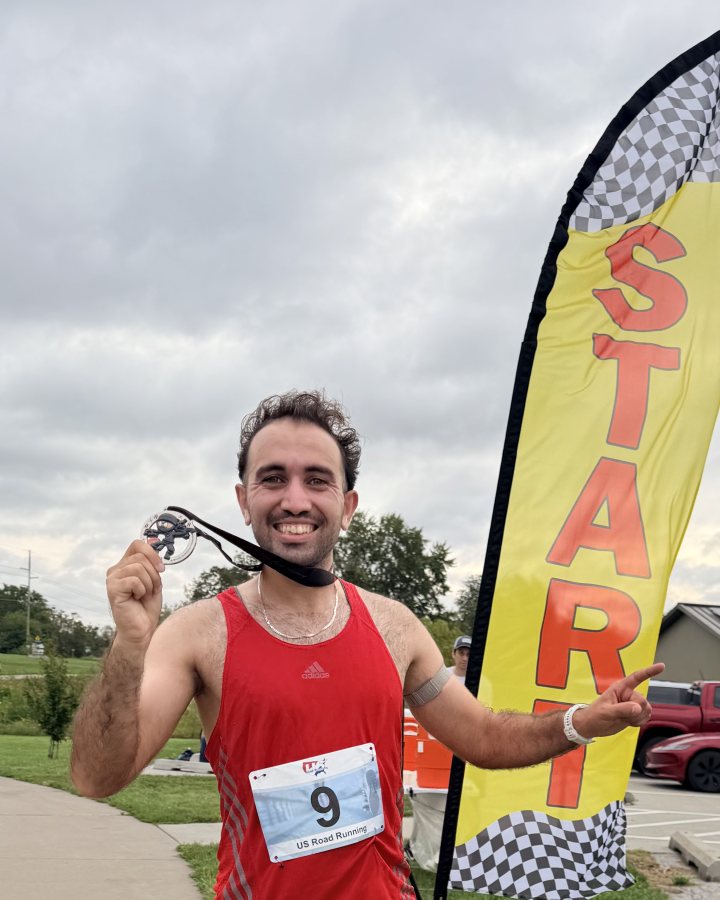 Aziz Jdai at Medal Madness 5K, 10K, & 13.1M at Des Moines, IA (37) - 09/12/2026 after earning 1st MALE Overall
