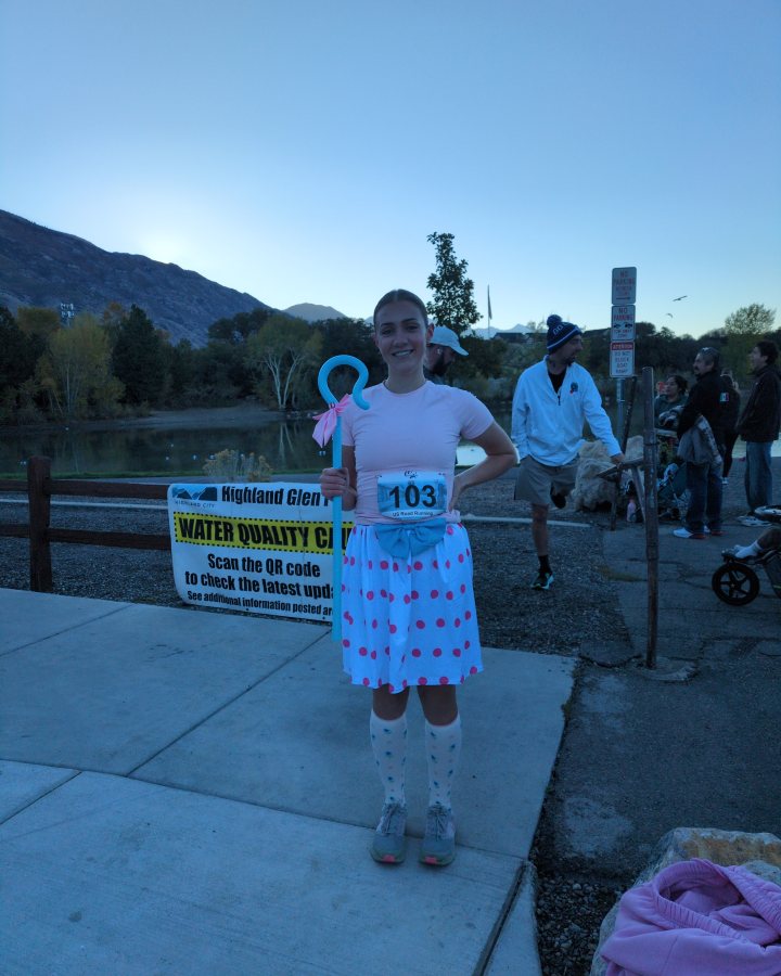 Nicole Atchley at Haunted 5K, 10K, 13.1M & 26.2M at Highland, UT (42) - 10/17/2026 after earning Best Costume