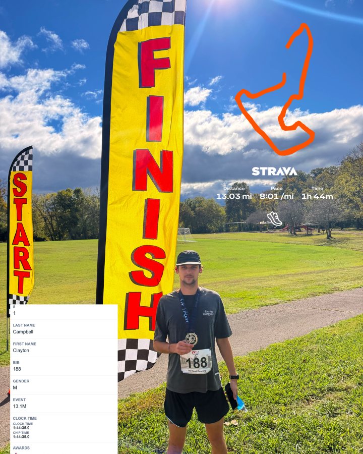 Clayton Campbell at Haunted 5K, 10K, & 13.1M at Knoxville, TN (42) - 10/17/2026 after earning 1st MALE Overall