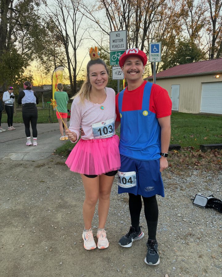 Aaron Litherland at Haunted 5K, 10K, & 13.1M at Beavercreek, OH (42) - 10/17/2026 after earning Best Costume