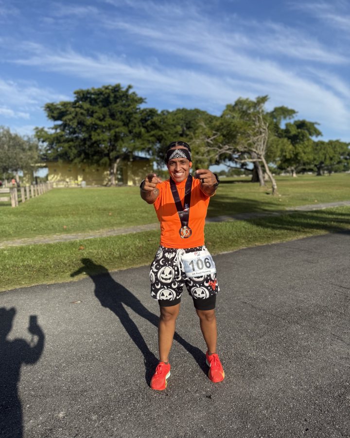 Jazmin Aracena at Haunted 5K, 10K, & 13.1M at Homestead, FL (43) - 10/24/2026 after earning 1st FEMALE Overall