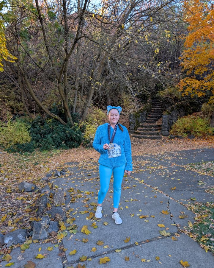 Karli Eaker at Haunted 5K, 10K, & 13.1M at Spokane, WA (43) - 10/24/2026 after earning Best Costume